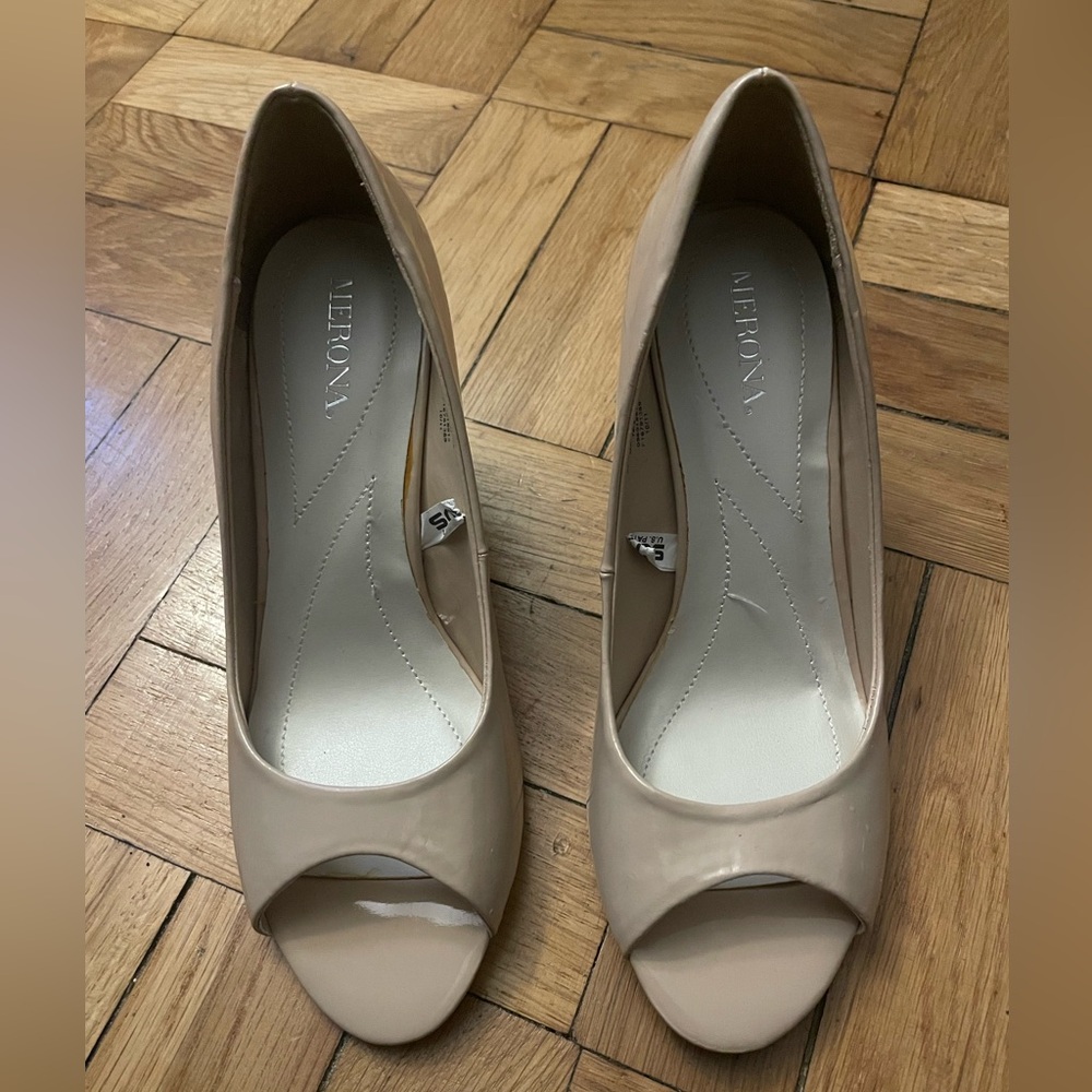 Nude wedges. Never been worn